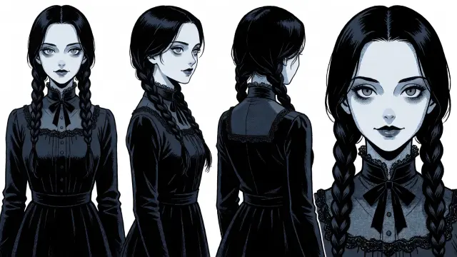 The Gothic Girl — early three-view sheet