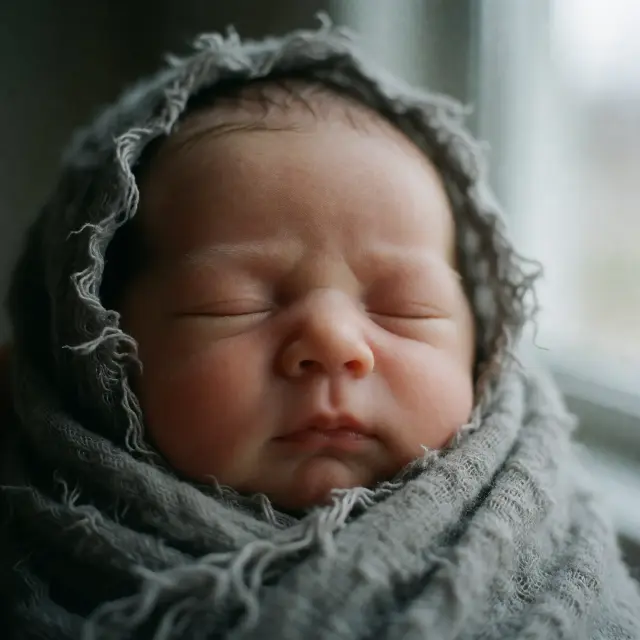 Referenz — die frische Narbe auf der Stirn des Babys
