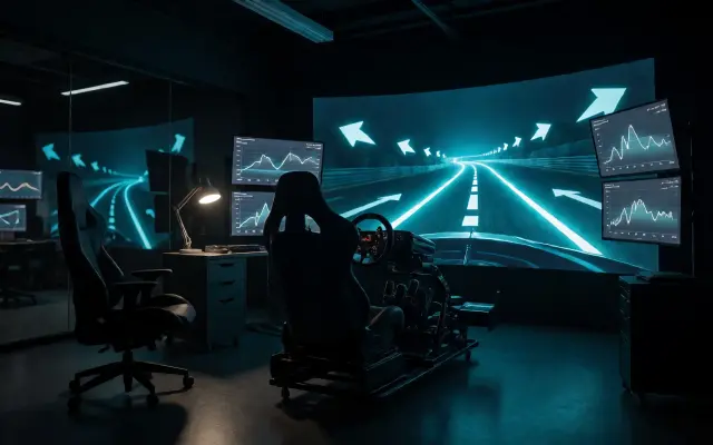 Scene background — Driver Simulator Room at Night