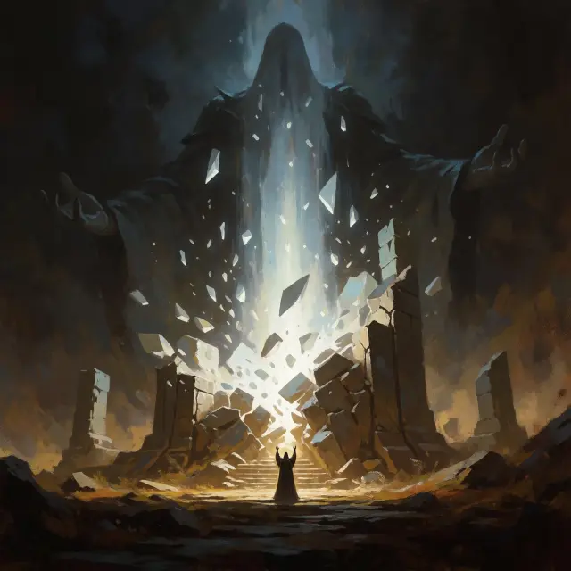 Der Götterschlag — Ghorvan am Ätherquell Key Visual (Krea 2)
