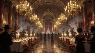 Scene background — the grand syndicate gala hall