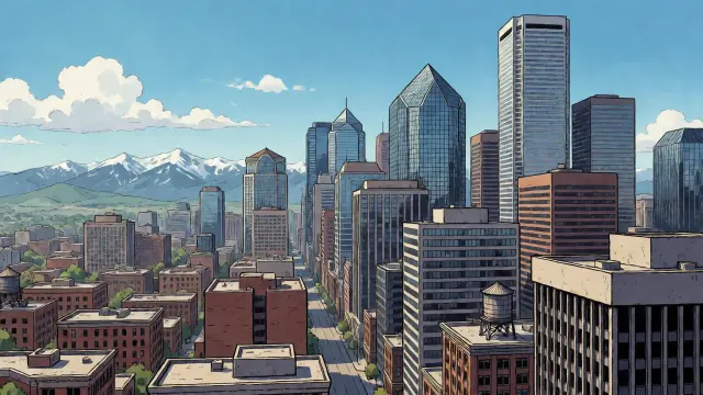 Downtown Denver at midday — stage background