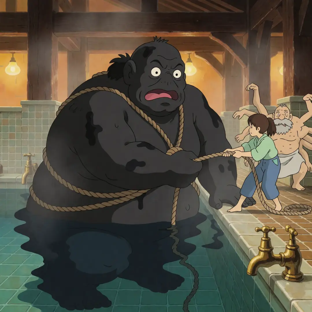 Das Bad des Stinkgeists — Event-Key-Visual (Krea 2)