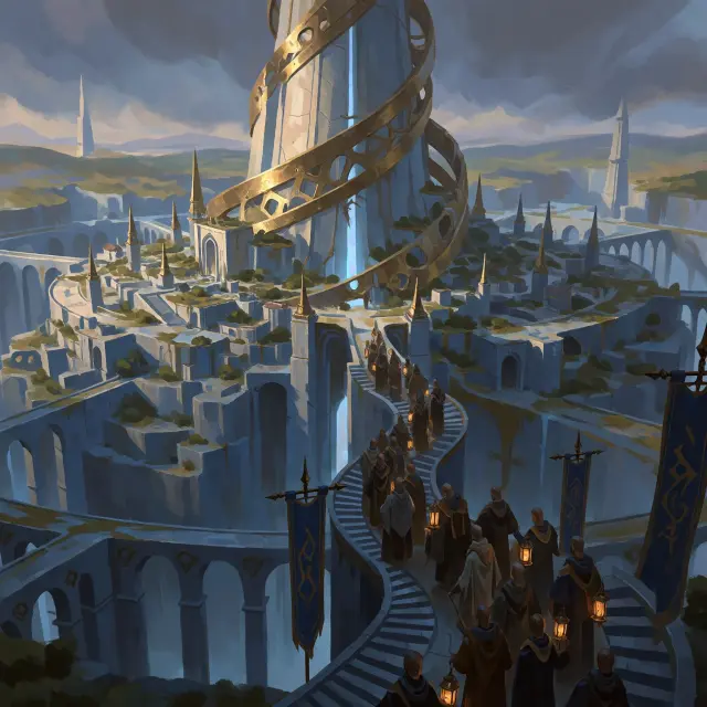 Lumenhold, the Last Spire — Key Visual (Krea 2)