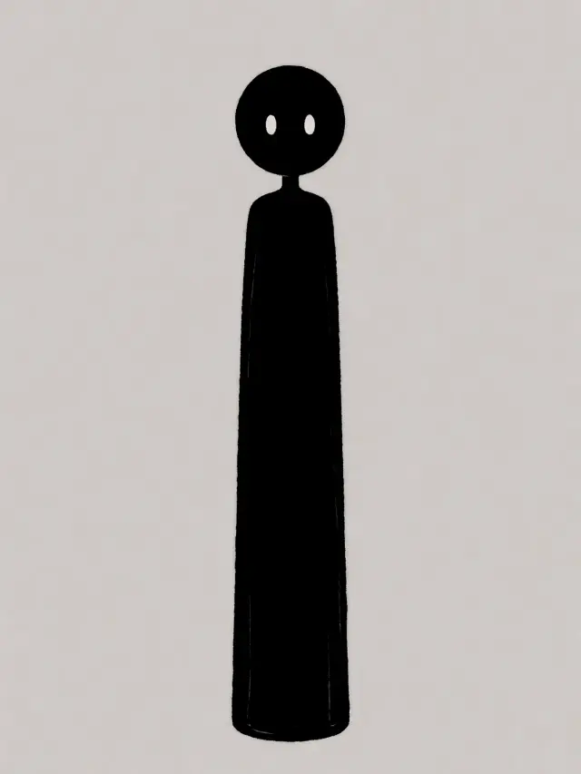 Reference frame — black silhouette character sheet