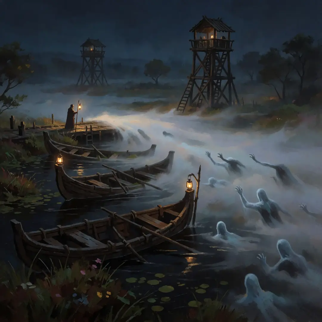 The Hollow Tide — Visual clave del Sighing Mire (Krea 2)